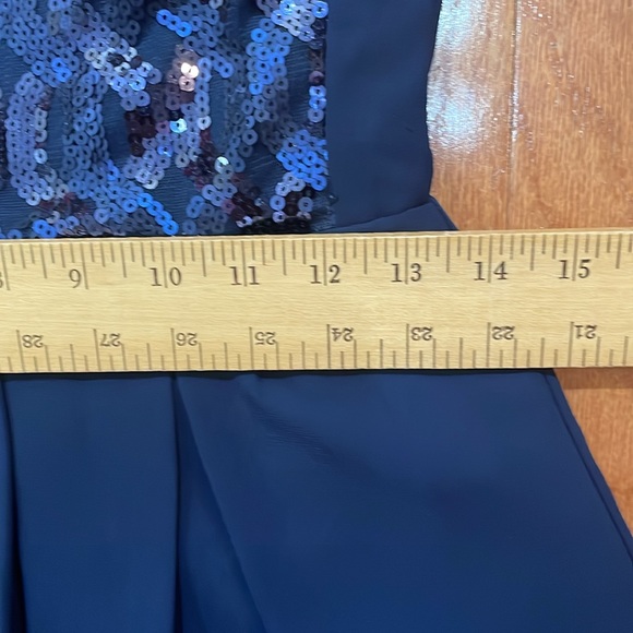 My Michelle Blue Dress Size 9 Sequins Fully Lined Sleeveless - Picture 6 of 12